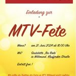 Einladung zut MTV-Fete am 21. Juni 2024